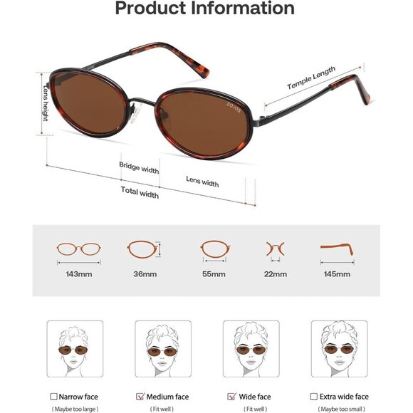 Oval Round Sunglasses Polarized UV400 for Women Men Retro Chic Fashion main image 5